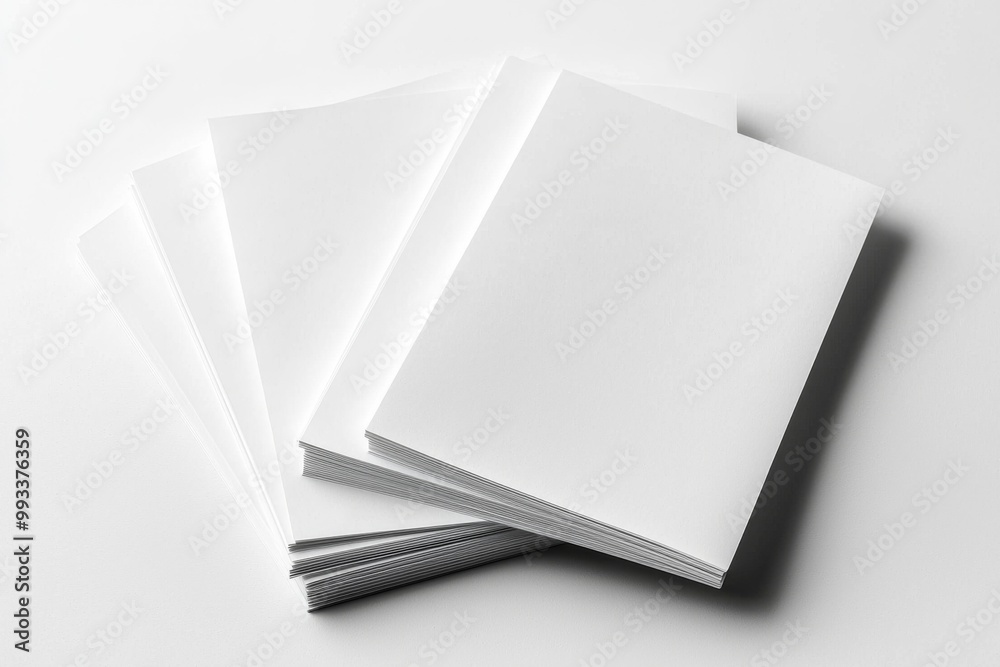 Blank A4 Stacked Paper Mockup isolated created with Generative AI Blank A4 Stacked Paper Mockup isolated created with Generative AI