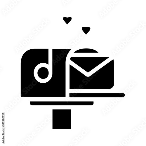 mail box glyph icon