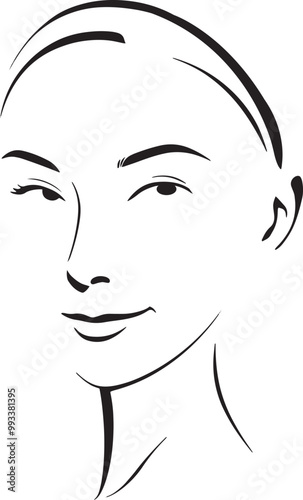 Girl face icon and vector