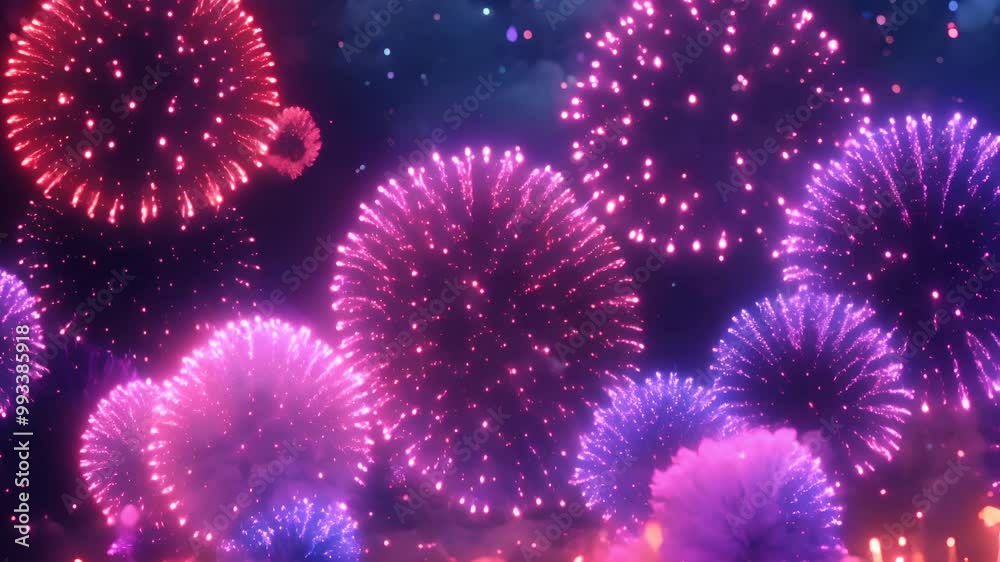 Ring in the New Year with vibrant fireworks brightening the night sky! Ring in the New Year with vibrant fireworks brightening the night sky!