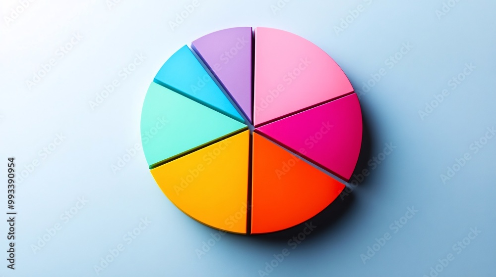A colorful pie chart representing social media usage statistics A colorful pie chart representing social media usage statistics