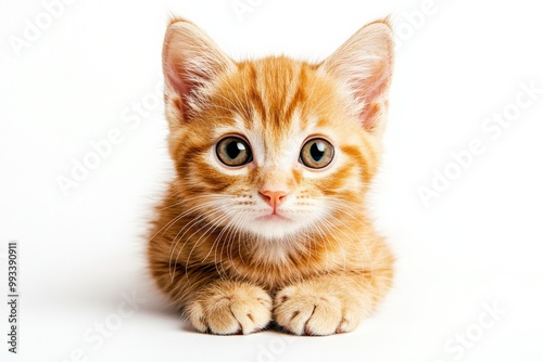 kitten red isolated on white background