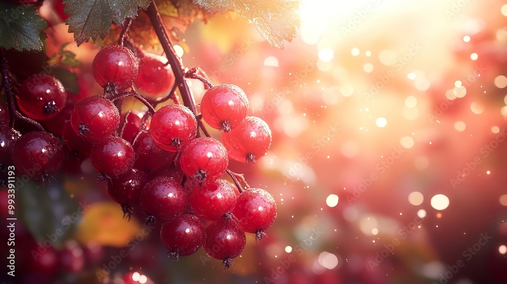 Red Currants in the Sunlight: A Close-Up View of Nature's Beauty Red Currants in the Sunlight: A Close-Up View of Nature's Beauty