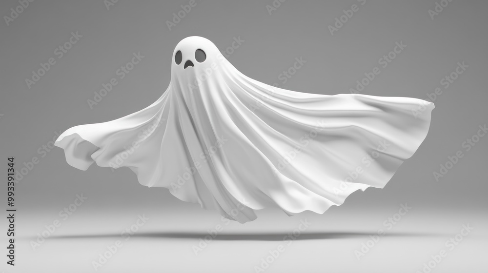 White ghost sheet with eyes.
