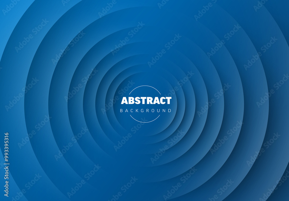Abstract blue background made from centered relief circles with place for your text