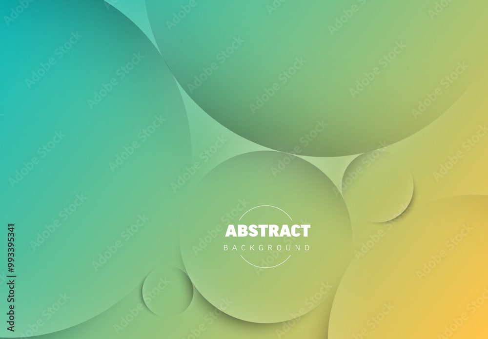 Abstract green yellow background made from relief circles with place for your text