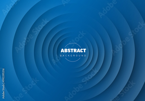 Obraz na płótnie Abstract blue background made from centered relief circles with place for your text w salonie