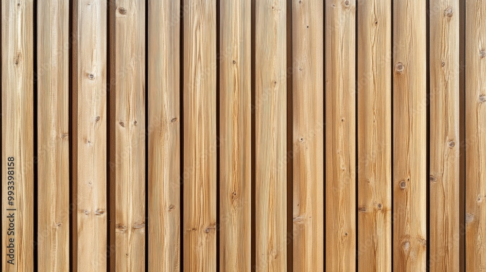 Wooden Panel Wall. Vertical Beige Pine Slats for Modern Design