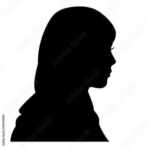 Elegant Hijabi Woman Silhouette Vector Illustration Transparent Background