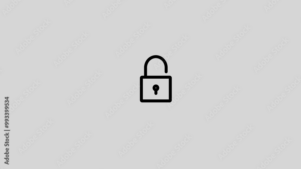 Cyber security line animation. Opening padlock with digital lines animated icon Cyber security line animation. Opening padlock with digital lines animated icon