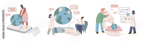 Scientific experiment. Vector illustration. The scientific experiment metaphor simplifies complex concepts, making them more accessible Experts in their fields provide valuable insights and expertise