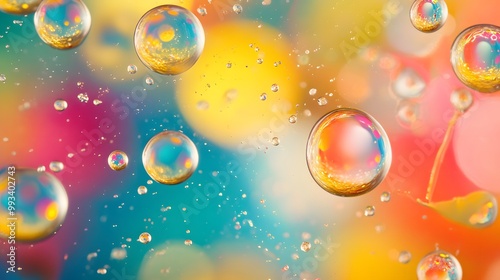 Wallpaper Mural Abstract Water Droplets with Gold Glitter on a Colorful Background Torontodigital.ca