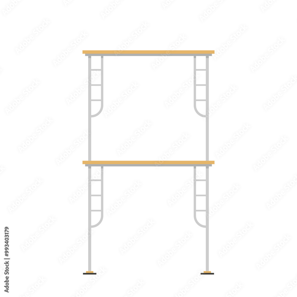 Scaffolding. Vector flat design aluminum prefabricated scaffolding isolated illustration white background. Scaffolding. Vector flat design aluminum prefabricated scaffolding isolated illustration white background.