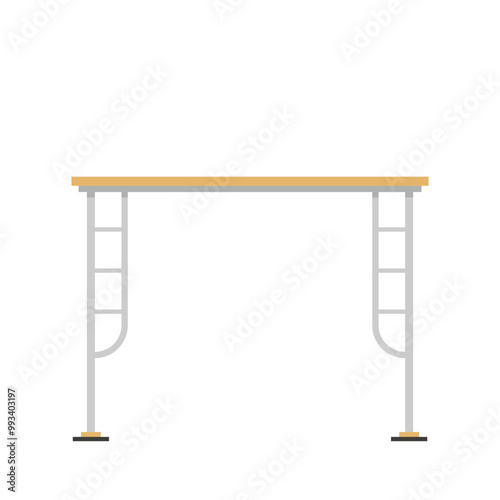 Scaffolding. Vector flat design aluminum prefabricated scaffolding isolated illustration white background.