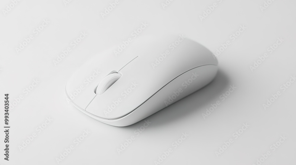 A sleek matte white minimalistic computer mouse designed for modern aesthetics and ergonomic comfort. A sleek matte white minimalistic computer mouse designed for modern aesthetics and ergonomic comfort.