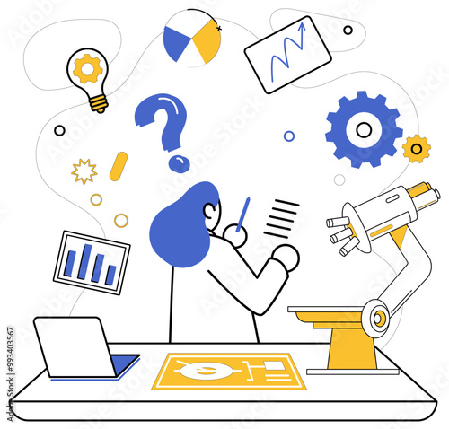 Innovation strategy vector illustration. Development is sweet melody played by orchestra intelligent growth and exploration Aspiration is key unlocking doors to treasure trove innovation strategy