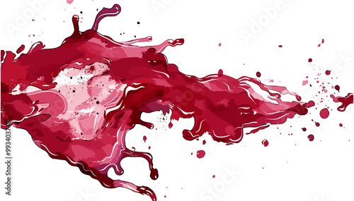 Red wine splash, red wine pouring, wine splash png, vector illustration isolated on transparent background