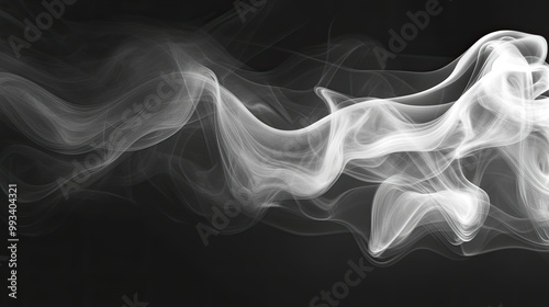 Elegant wisps of smoke slowly drifting upwards, forming abstract, flowing shapes against a deep, dramatic backdrop.