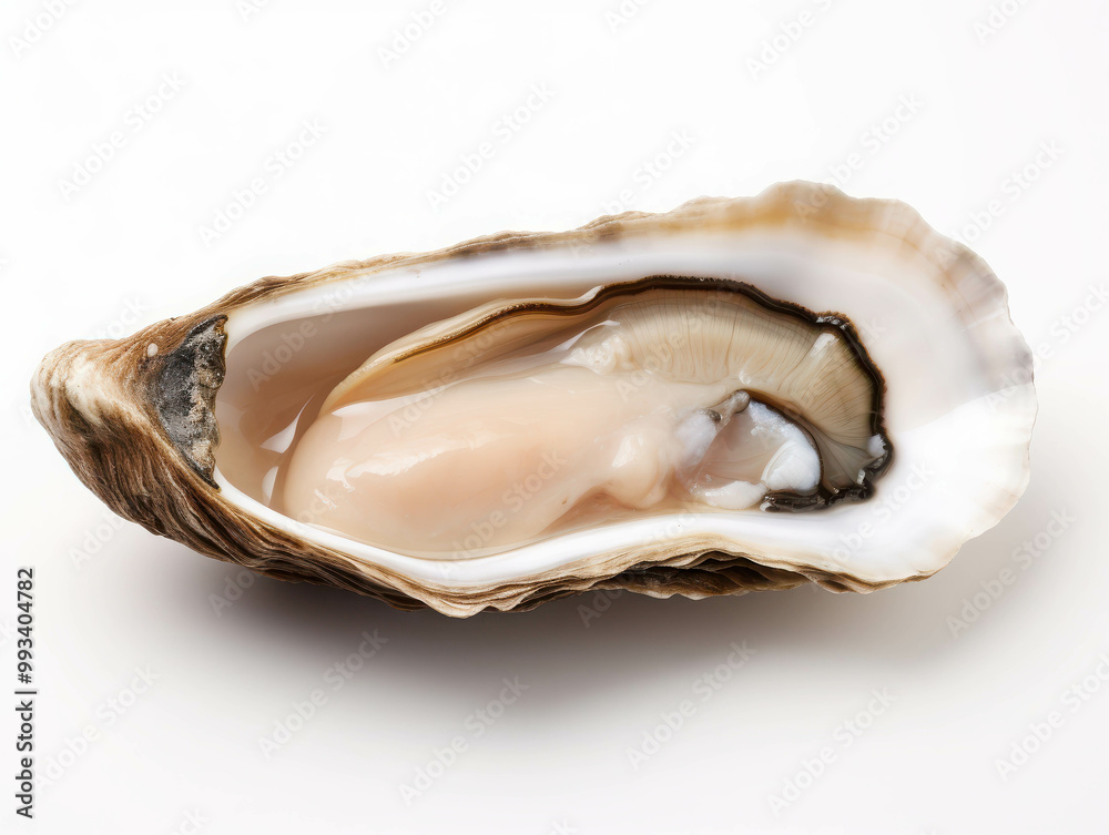 Fresh Oyster on Simple White Background Fresh Oyster on Simple White Background