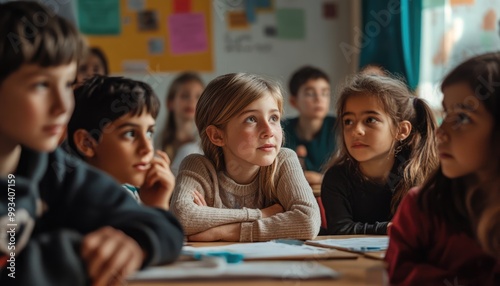Children Listening and Learning in School Classroom