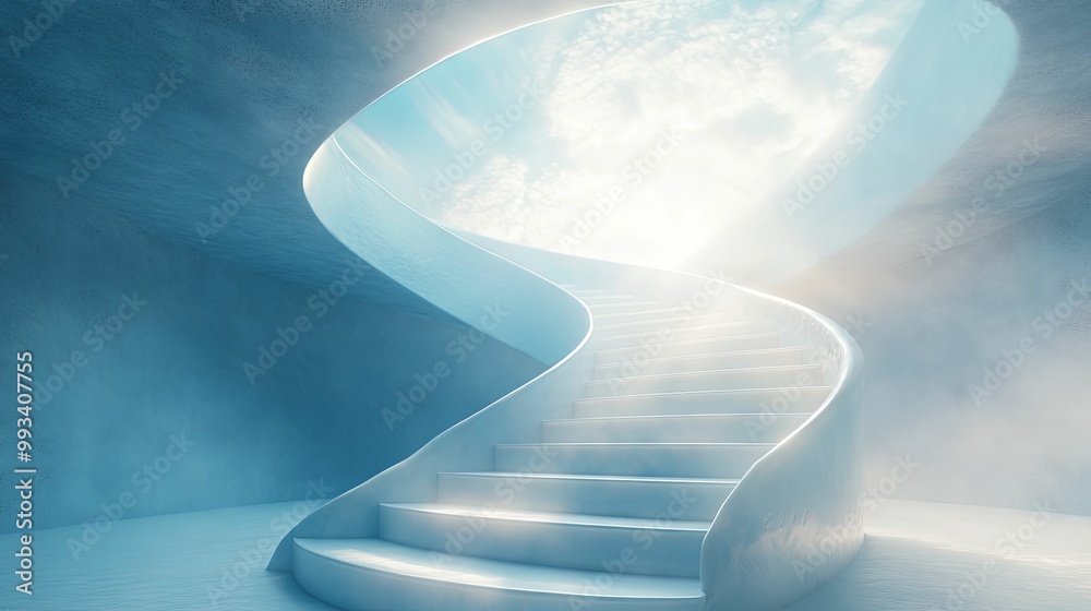 A Circular Stairway Leading to a Bright Sky A Circular Stairway Leading to a Bright Sky