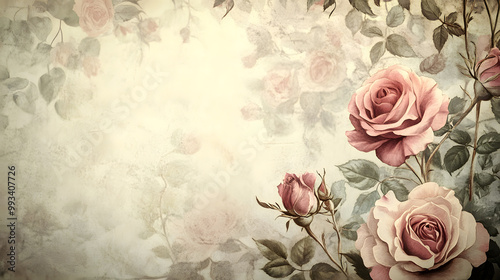 Vintage Floral Rose Background