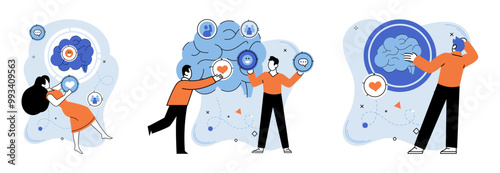 Thinking process vector illustration. The mind, reservoir creativity, is engine successful strategies Effective education equips minds for challenges creative thinking Innovation flourishes