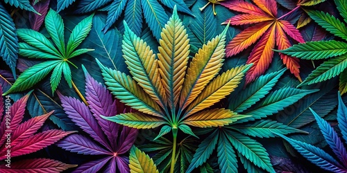 Wallpaper Mural Natural Ganja Leaf Wallpaper Design Featuring Lush Greenery and Vibrant Textures for Backgrounds Torontodigital.ca