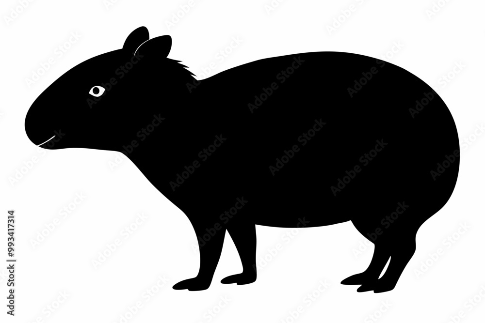 Obraz premium Сapybara Silhouette, Сapybara Animal Vector illustration 