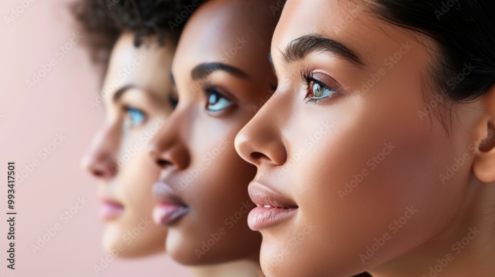 Diverse Women Portrait in Profile, Close-Up View Depicting Beauty and Diversity Diverse Women Portrait in Profile, Close-Up View Depicting Beauty and Diversity
