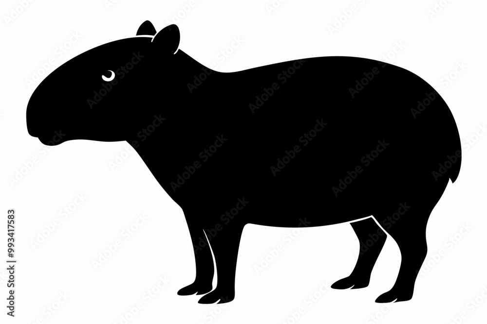 Fototapeta premium Сapybara Silhouette, Сapybara Animal Vector illustration 