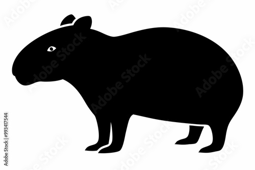 Сapybara Silhouette, Сapybara Animal Vector illustration 