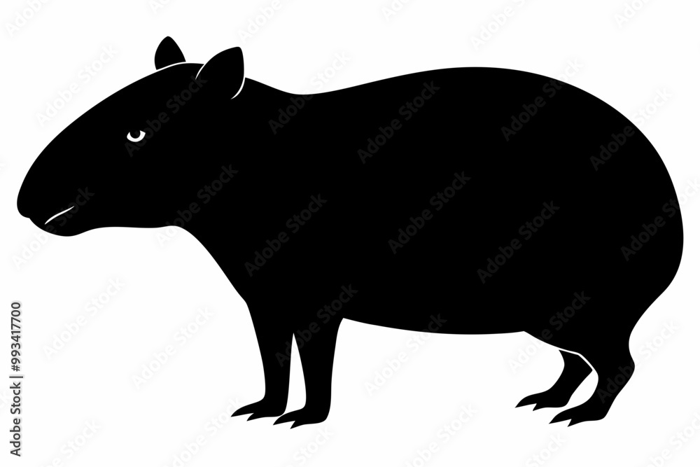 Obraz premium Сapybara Silhouette, Сapybara Animal Vector illustration 