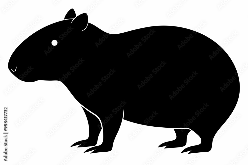 Obraz premium Сapybara Silhouette, Сapybara Animal Vector illustration 