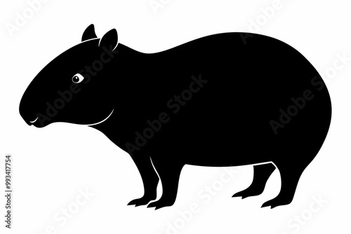 Сapybara Silhouette, Сapybara Animal Vector illustration 