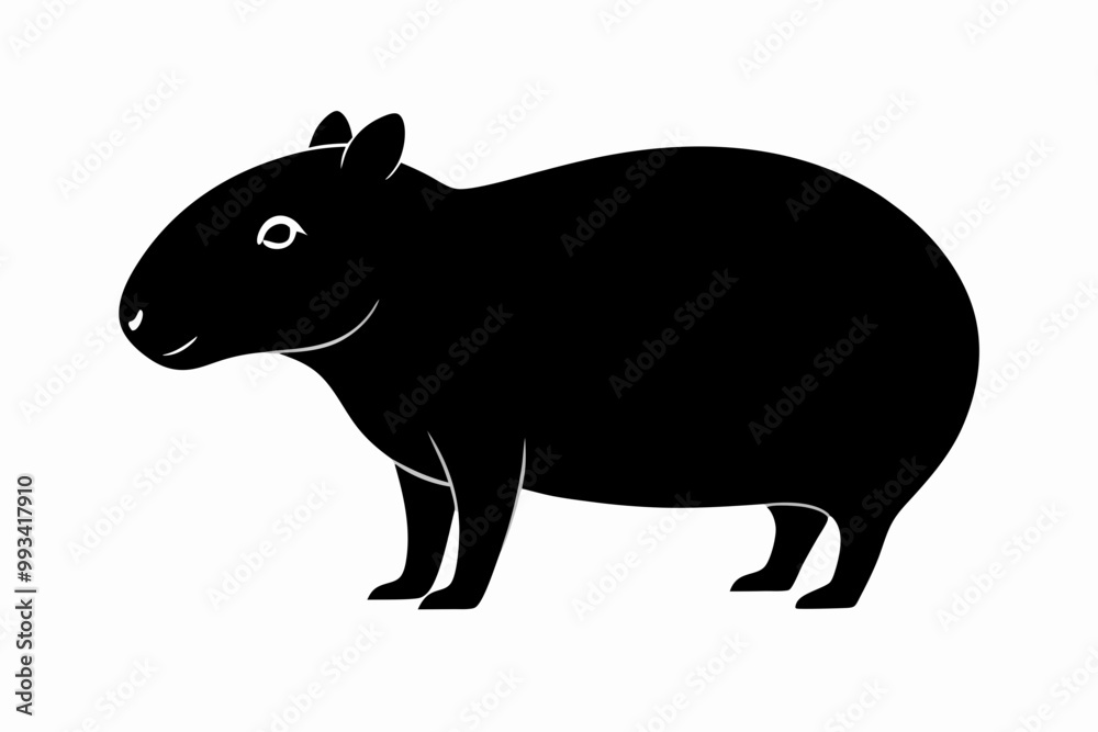 Obraz premium Сapybara Silhouette, Сapybara Animal Vector illustration 
