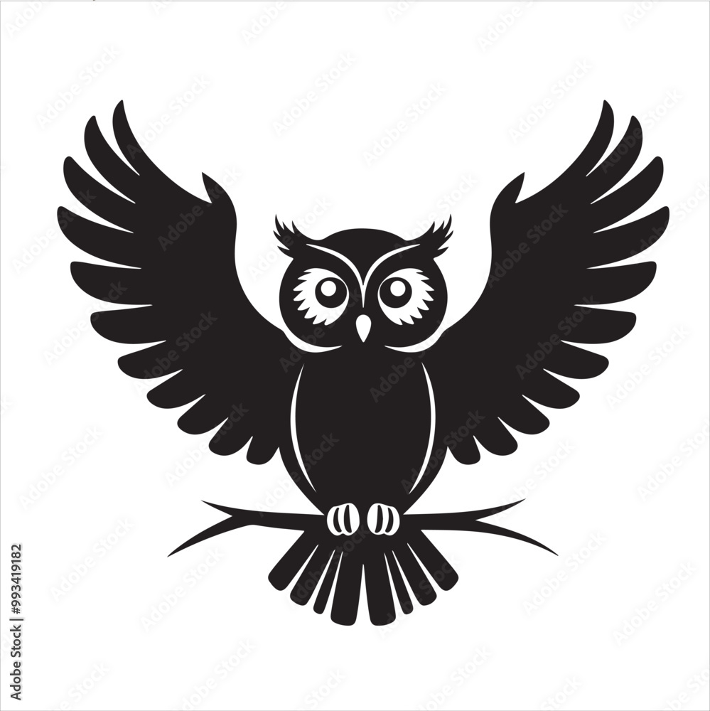 Obraz premium owl on a white background and bird vector