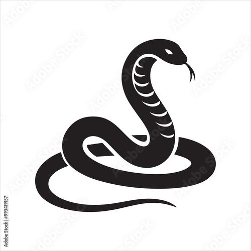 Snake silhouette on white background
