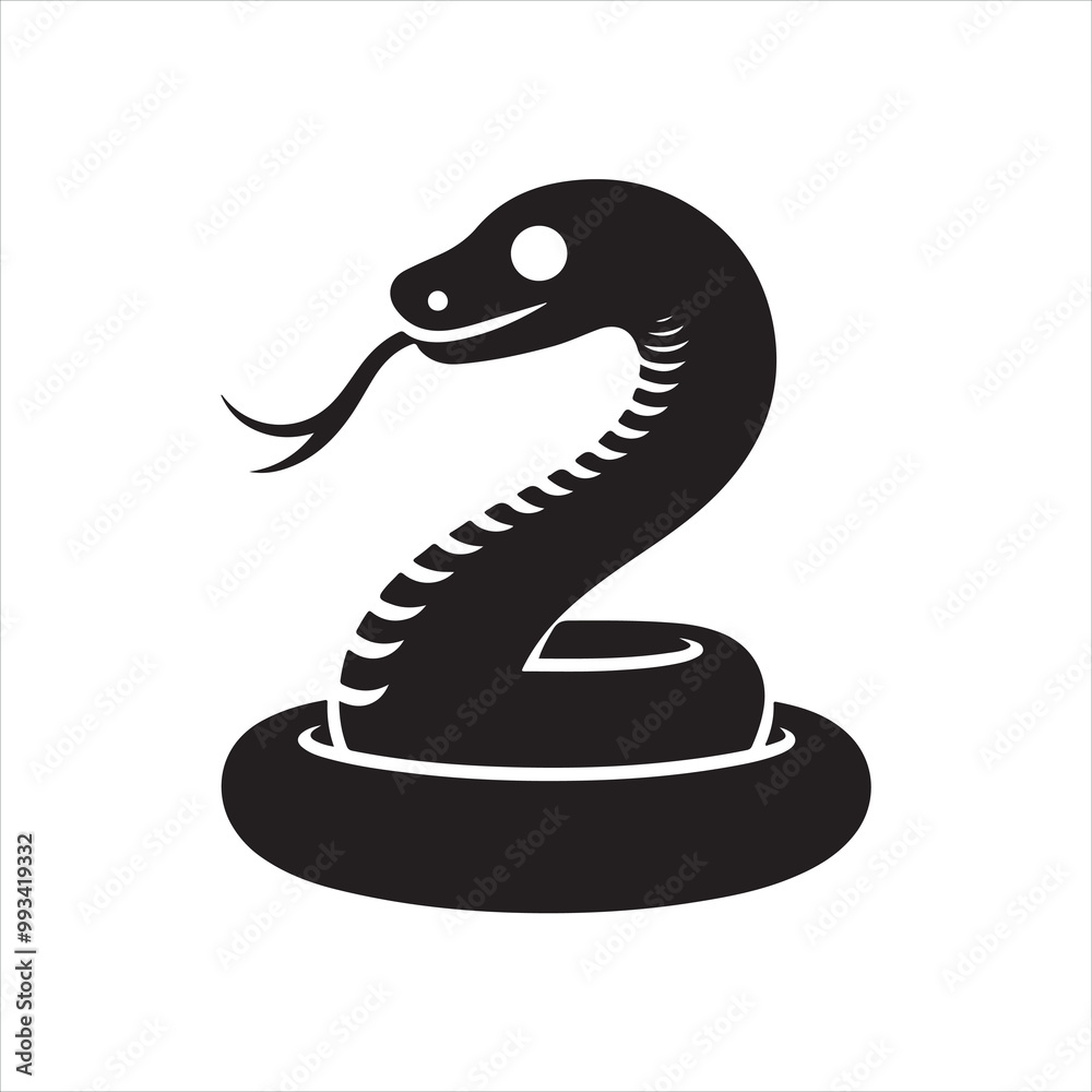 Snake silhouette on white background
