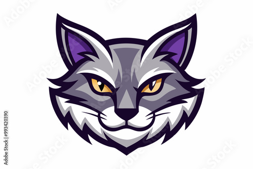 Cat head mascot logo design vector