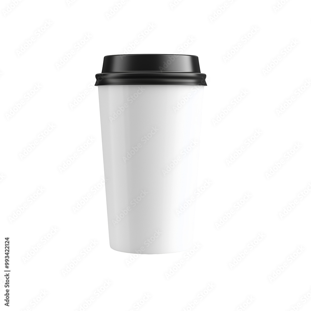 White coffee cup isolated on transparent background White coffee cup isolated on transparent background