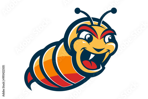 Caterpillar head mascot logo design vector