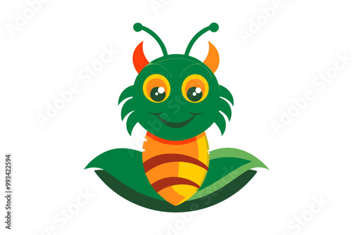 Caterpillar head mascot logo design vector