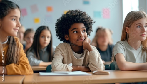 Children Listening and Learning in School Classroom