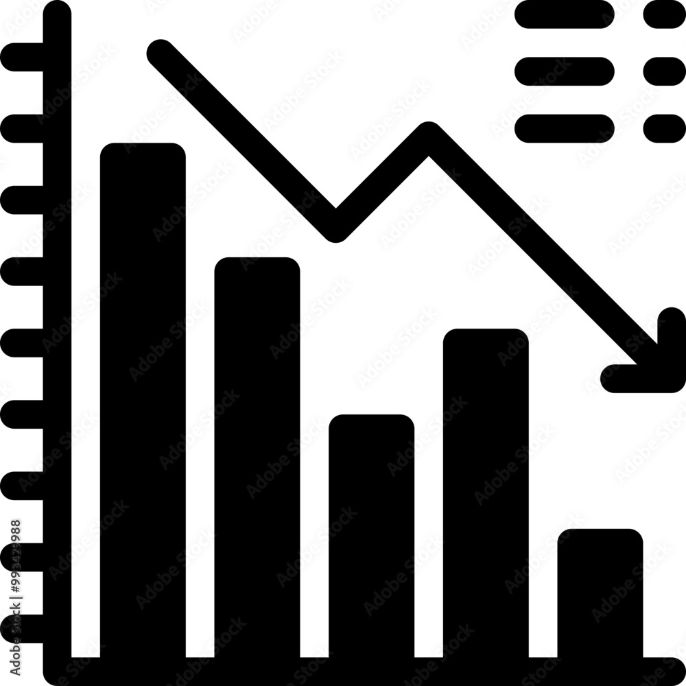 down, decrease, bar chart, stats, statistics Icon down, decrease, bar chart, stats, statistics Icon
