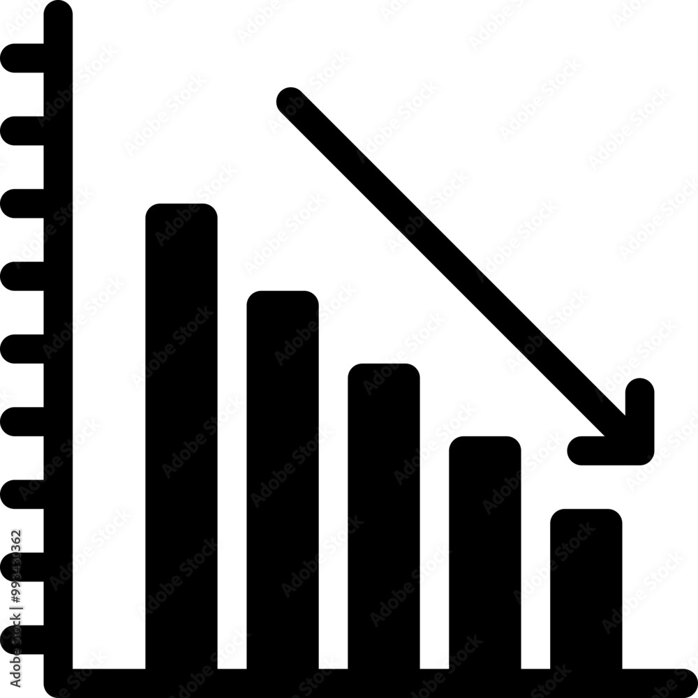 down, decrease, bar chart, stats, statistics Icon down, decrease, bar chart, stats, statistics Icon