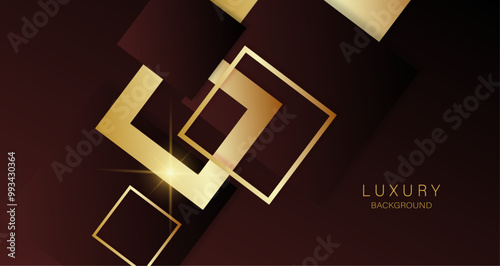 Golden geometric shapes on a rich dark backdrop, conveying luxury and elegance