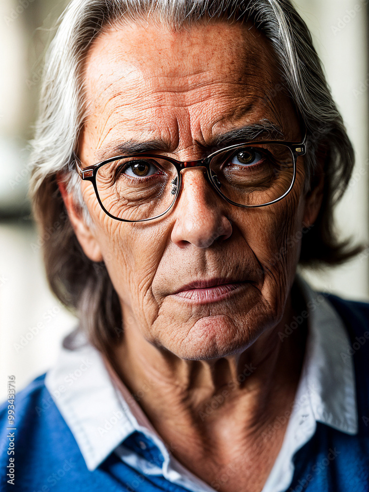 Experienced scientist's weathered face, conveying years of research and groundbreaking discoveries. Experienced scientist's weathered face, conveying years of research and groundbreaking discoveries.
