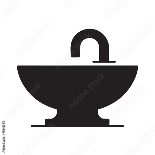 Basin silhouette silhouette on white background
