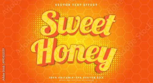 Sweeet Honey 3d editable text effect Template with honey background